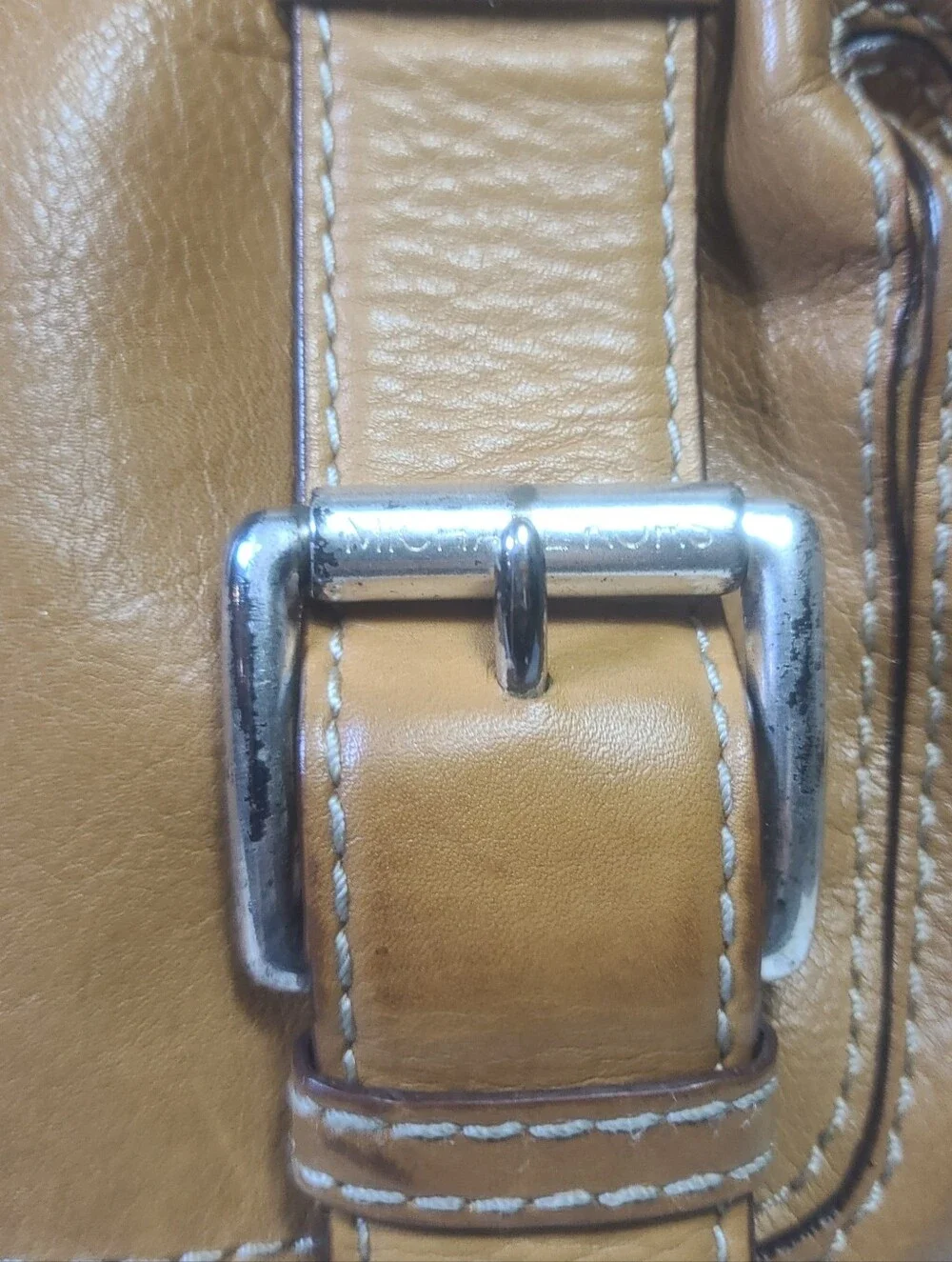 Michael Kors Vintage Brown Leather Bowler Bag Satchel Handbag Purse